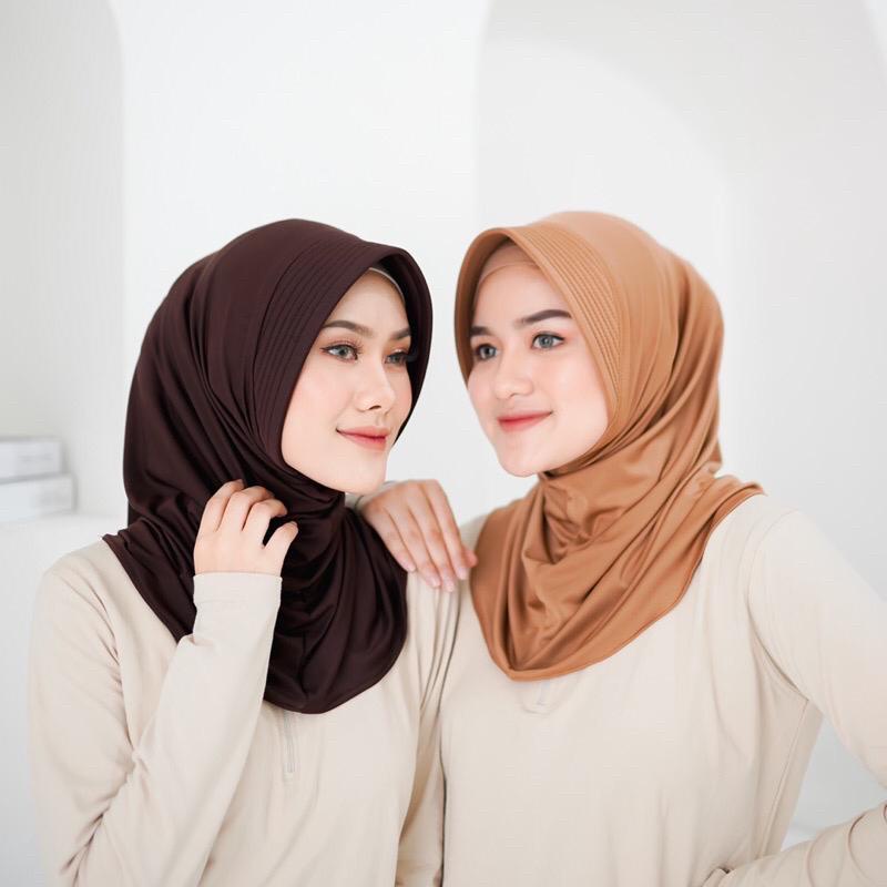 Jual Jilbab Instan Hijab Sport Training Sekolah Lycra Volly Ori Cantika ...