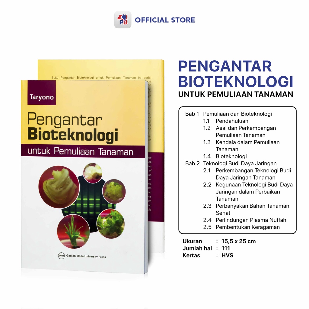 Jual Buku Pengantar Bioteknologi Untuk Pemuliaan Tanaman / Taryono ...