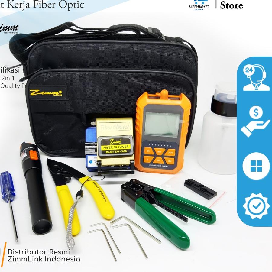 Jual FTTH Tool Set Alat Kerja Fiber Optik VFL OPM Stripper Botol ...