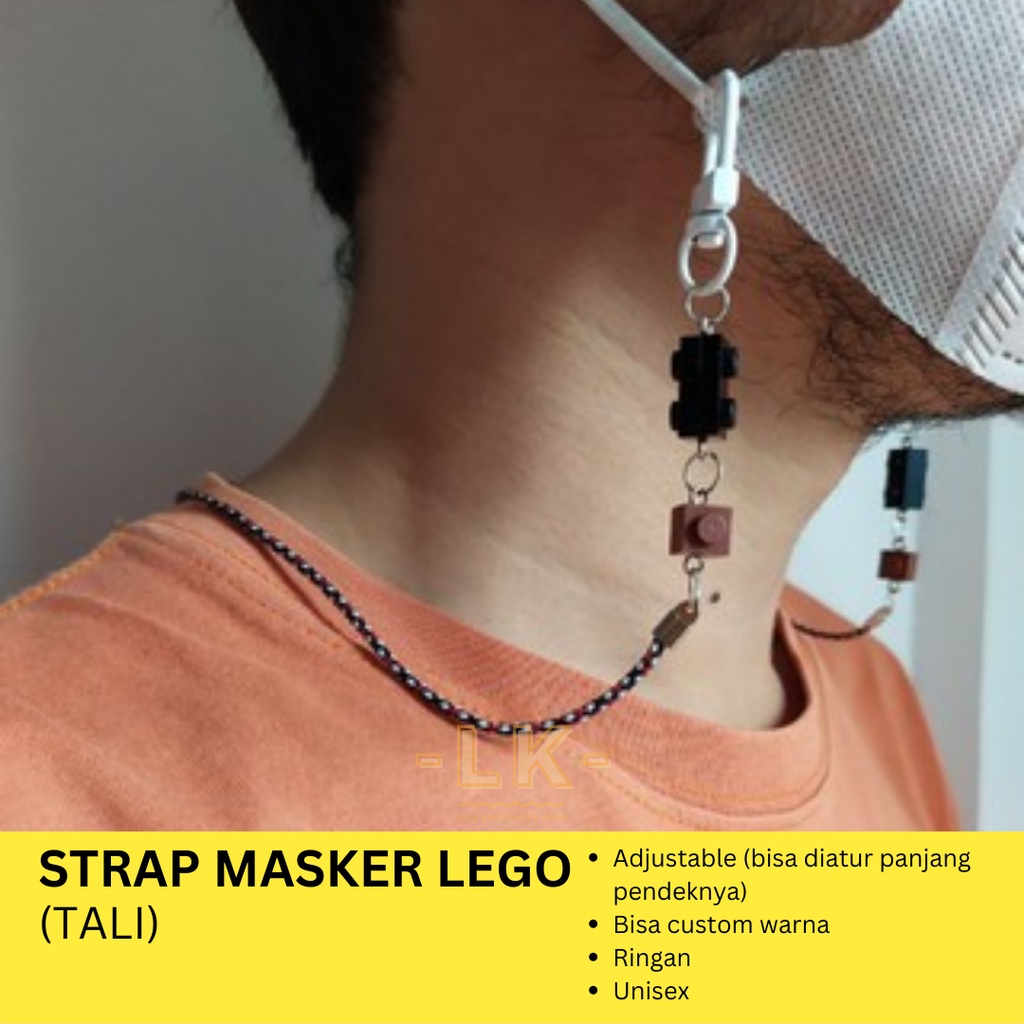 Jual Black Lego Strap Mask / Tali Masker Hitam / Rantai Masker Neon ...