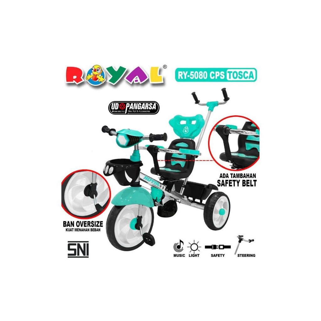 Jual Sepeda anak roda 3 tiga stroller royal roda 3 RY-5080 Cps rangka ...