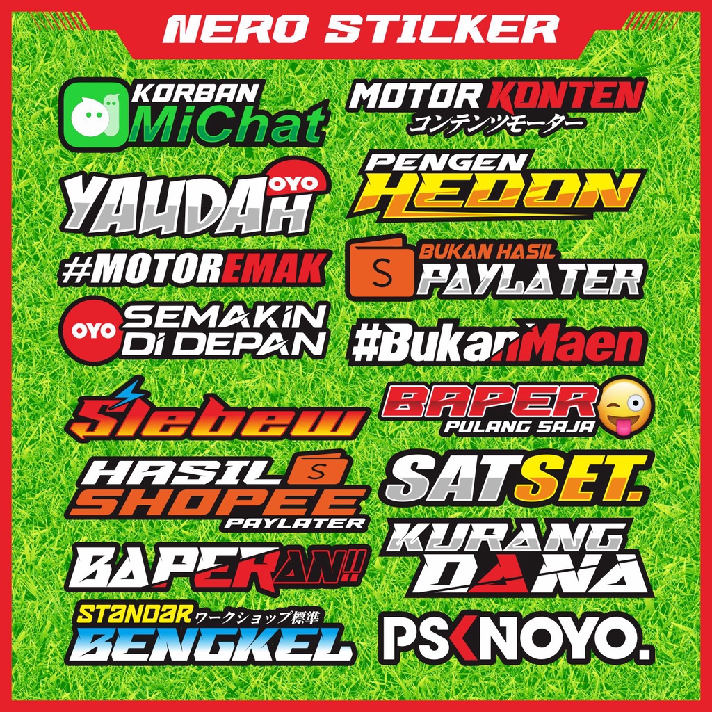 Jual (satuan) Sticker Racing Vinyl Pack Print & Cut Stiker Motor ...