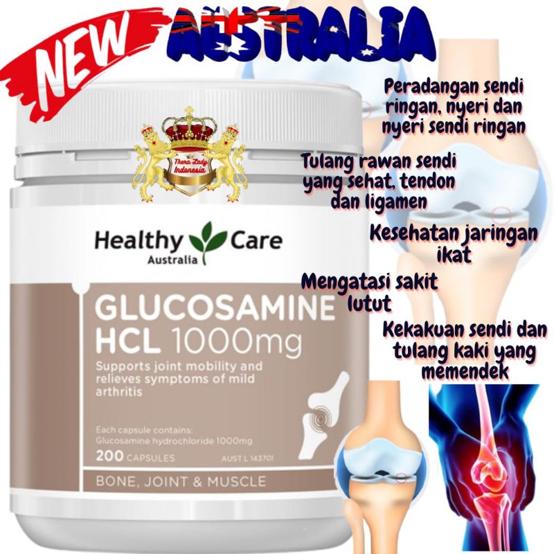 Jual Healthy Care Glucosamine HCL 1000mg 200 Capsules Shopee Indonesia