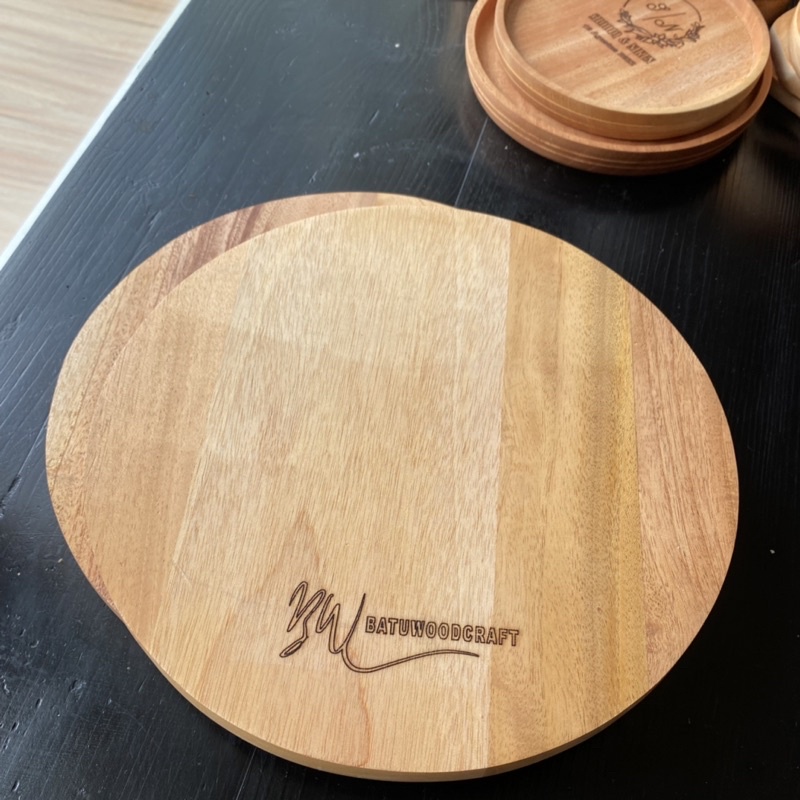 Jual Custom Grafir Talenan Kayu Bulat 30cm Talenan Kayu Mahoni Bulat ...
