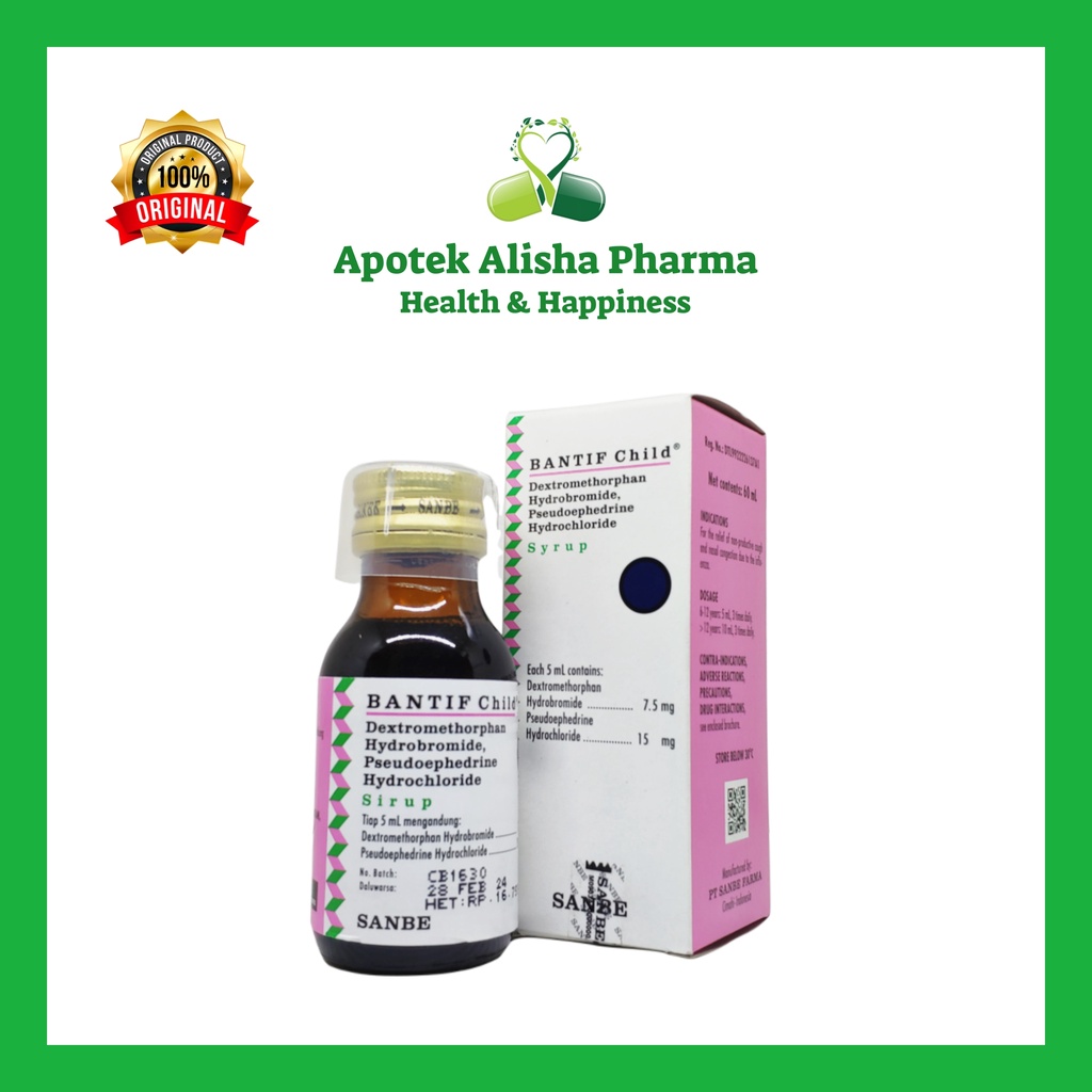 Jual Bantif Child Sirup 60ml Bantip Anak Syrup Obat Batuk Kering