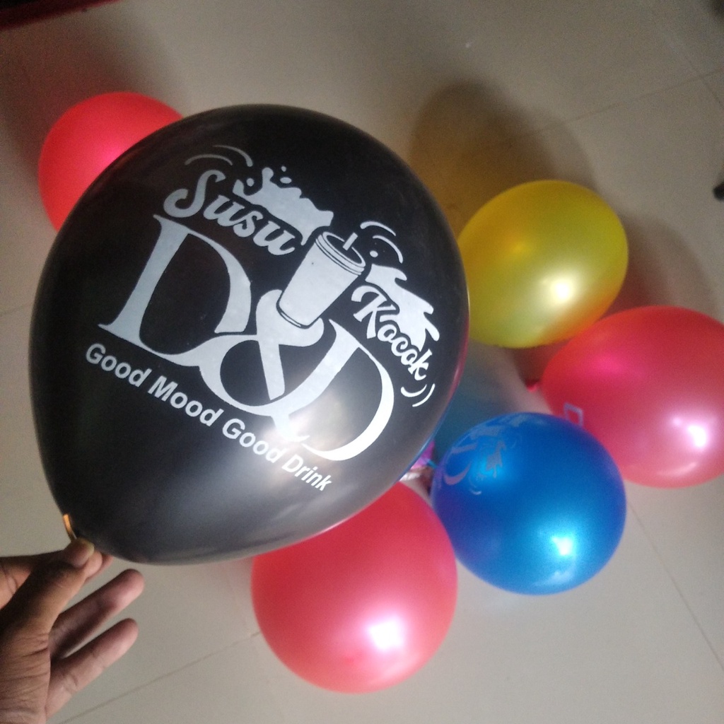 Jual balon custom printing sablon 2 sisi 100 pcs | Shopee Indonesia