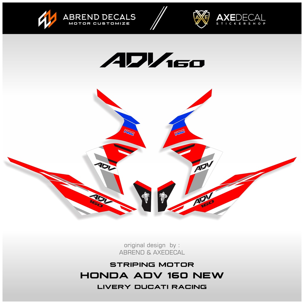 Jual STRIPING ADV 160 NEW LIVERY DUCATI RACING / STIKER MOTOR HONDA ADV ...