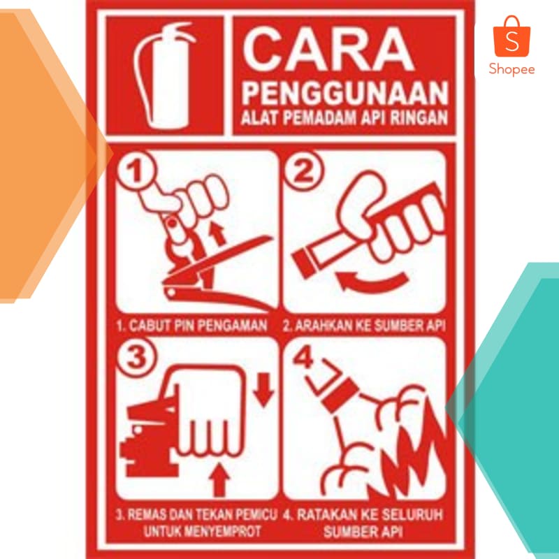 Jual Murah Custom. Sign Rambu Cara Menggunakan APAR 20x30cm. Plat ...
