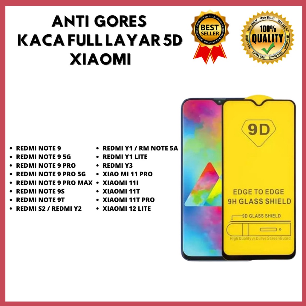 Jual TEMPERED GLASS 5D REDMI NOTE 9-NOTE 5G-NOTE PRO-NOTE