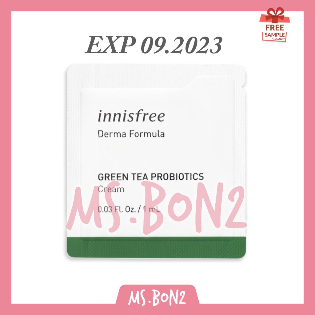 Jual Innisfree Derma Formula Green Tea Probiotics Cream Sample Travel Trial Mini Size Sample