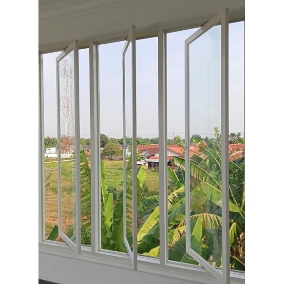 Jual jendela alumunium engsel pivot 40x120 free packing kayu | Shopee  Indonesia