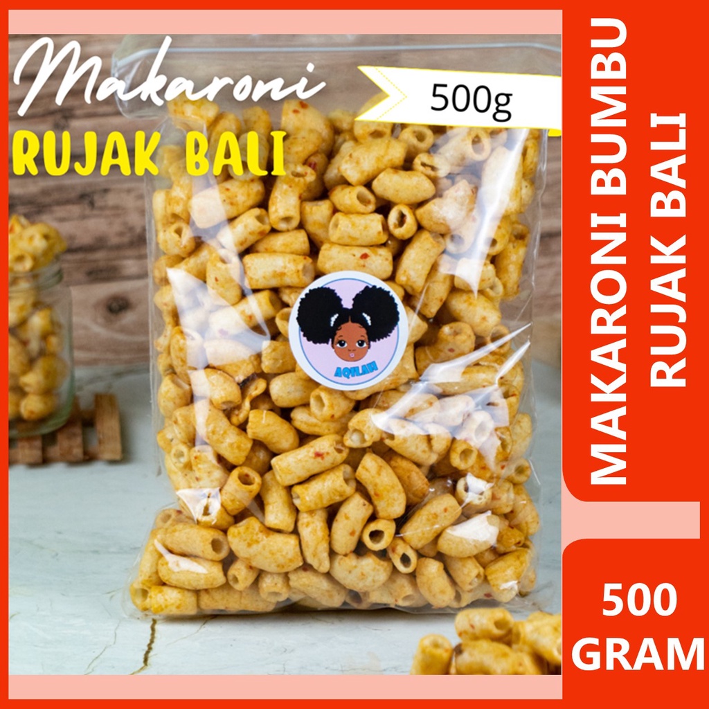 Jual Gram Setengah Kilo Makaroni Bumbu Rujak Bali Pedas Manis Snack Snak Snac Cemilan