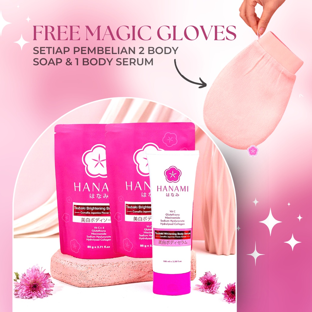 Jual HANAMI Paket Body Care FREE Magic Gloves (2 Soap + 1 Serum ...