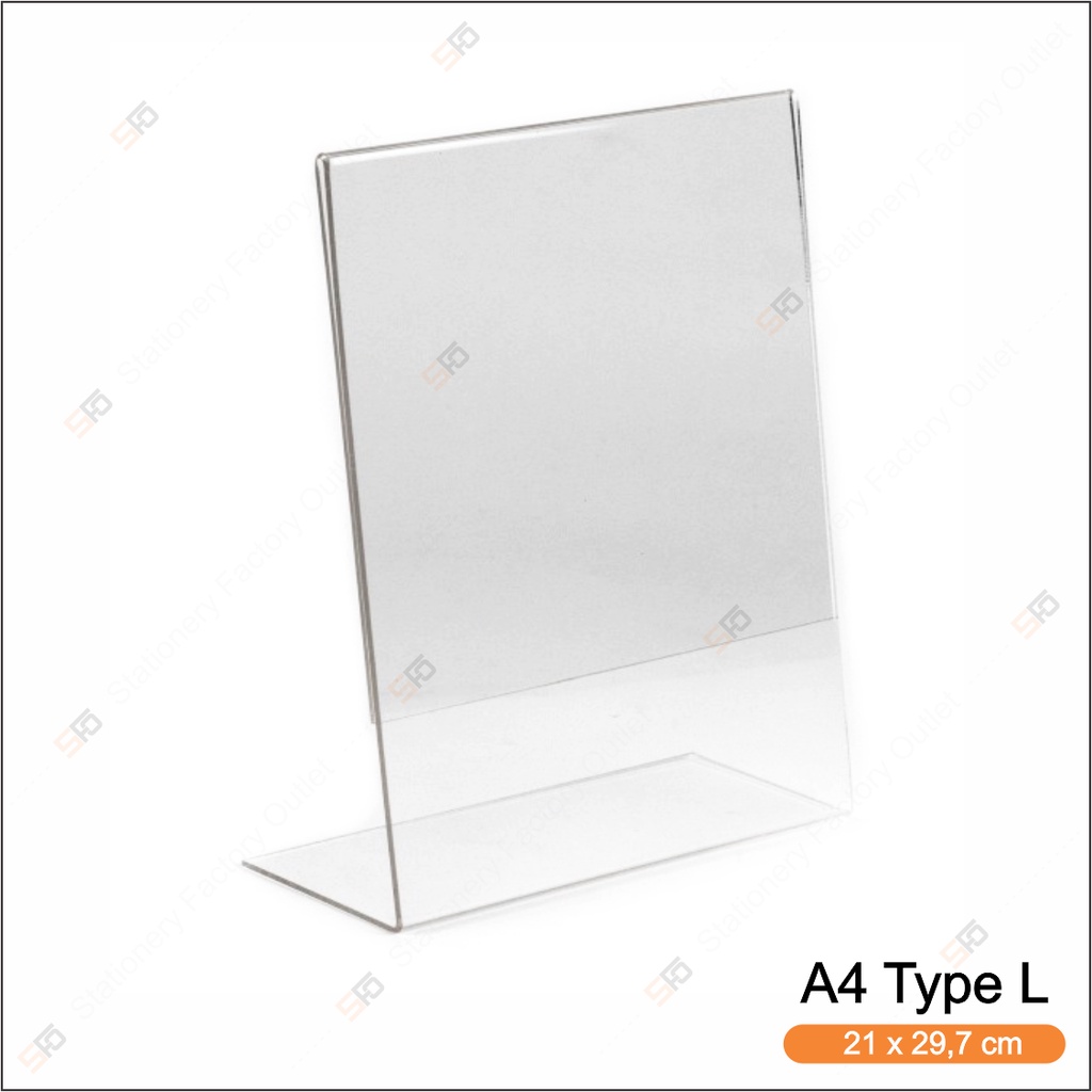 Jual Tempat Brosur Akrilik A4 Tipe L Tent Card Holder Acrylic Display