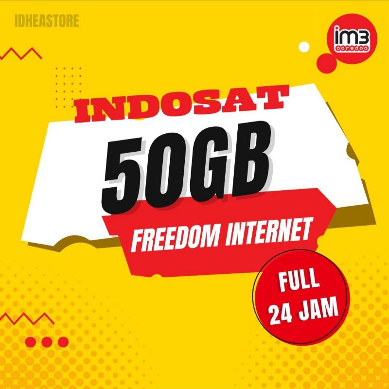 Jual Kuota Paket Data Indosat 50GB 100GB IM3 ISAT GIFT MURAH 30 HARI ...