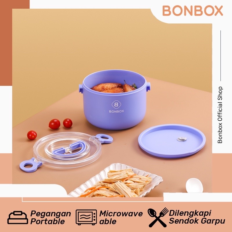 Jual BONBOX BTW10 Kotak Makan Plastik Set Microwaveable Multifungsi ...