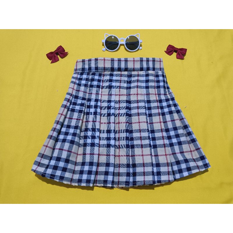 Jual Rok Lipit anak perempuan motif kotak Mini skirt anak Rok anak ...