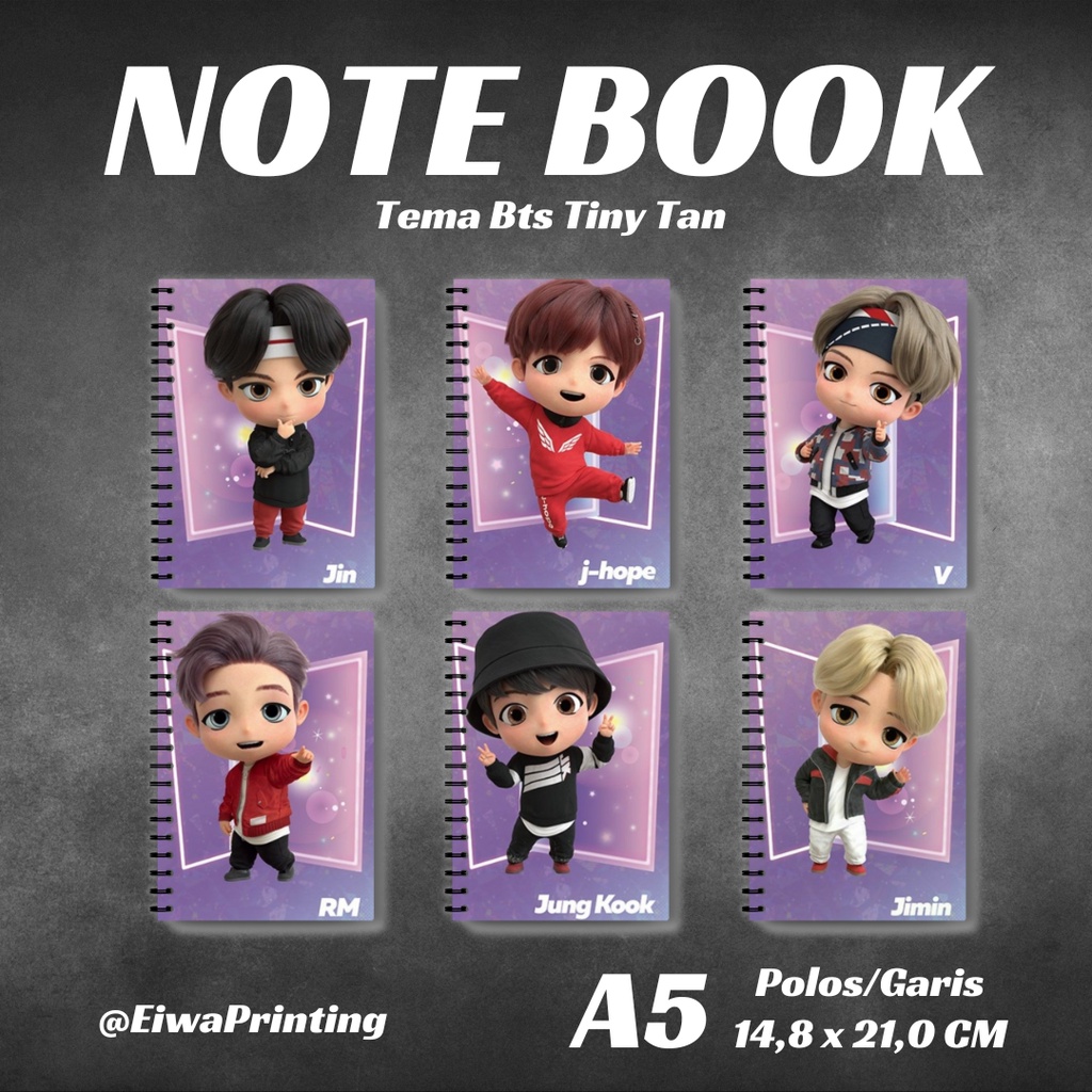 Jual Notebook A5 BTS Series Buku Tulis Catatan Notebook Aesthetic ...