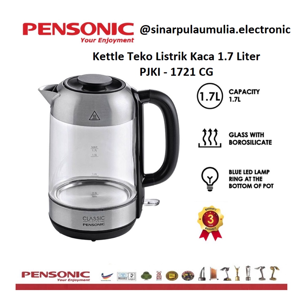 Jual Pensonic Kettle Teko Elektrik Pemanas Air Kopi 17 Liter Pjki 1721 Cg Pjki 1721 Cg 4695