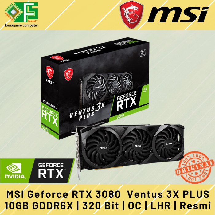 Jual MSI Geforce RTX 3080 Ventus 3X PLUS 10GB GDDR6X 320 Bit OC LHR ...