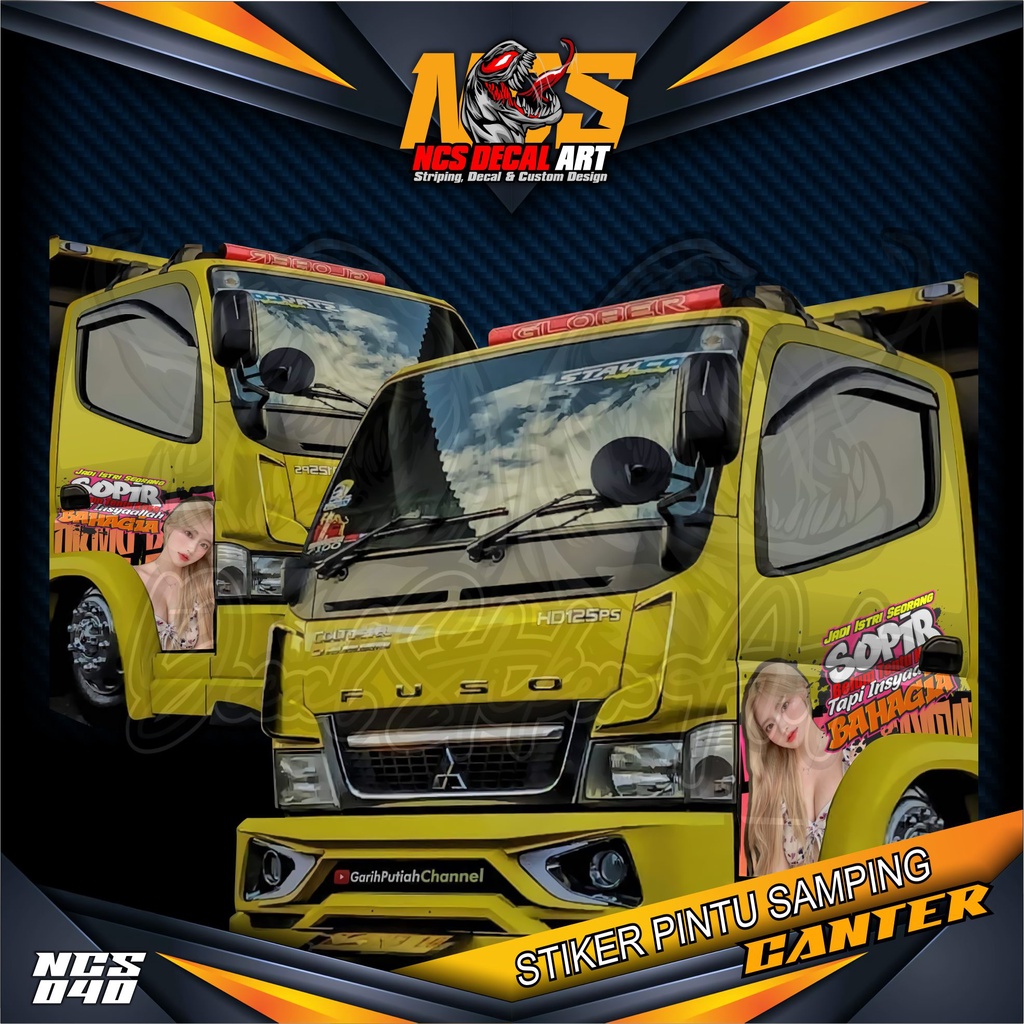 Jual Stiker Pintu Depan CANTER Kanan Kiri Custom KATA KATA Bisa Request ...