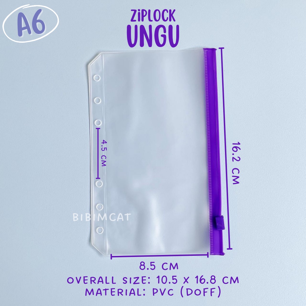 Jual (A6 Size) Sleeve Ziplock / Kertas Binder File Organizer 6 Ring ...