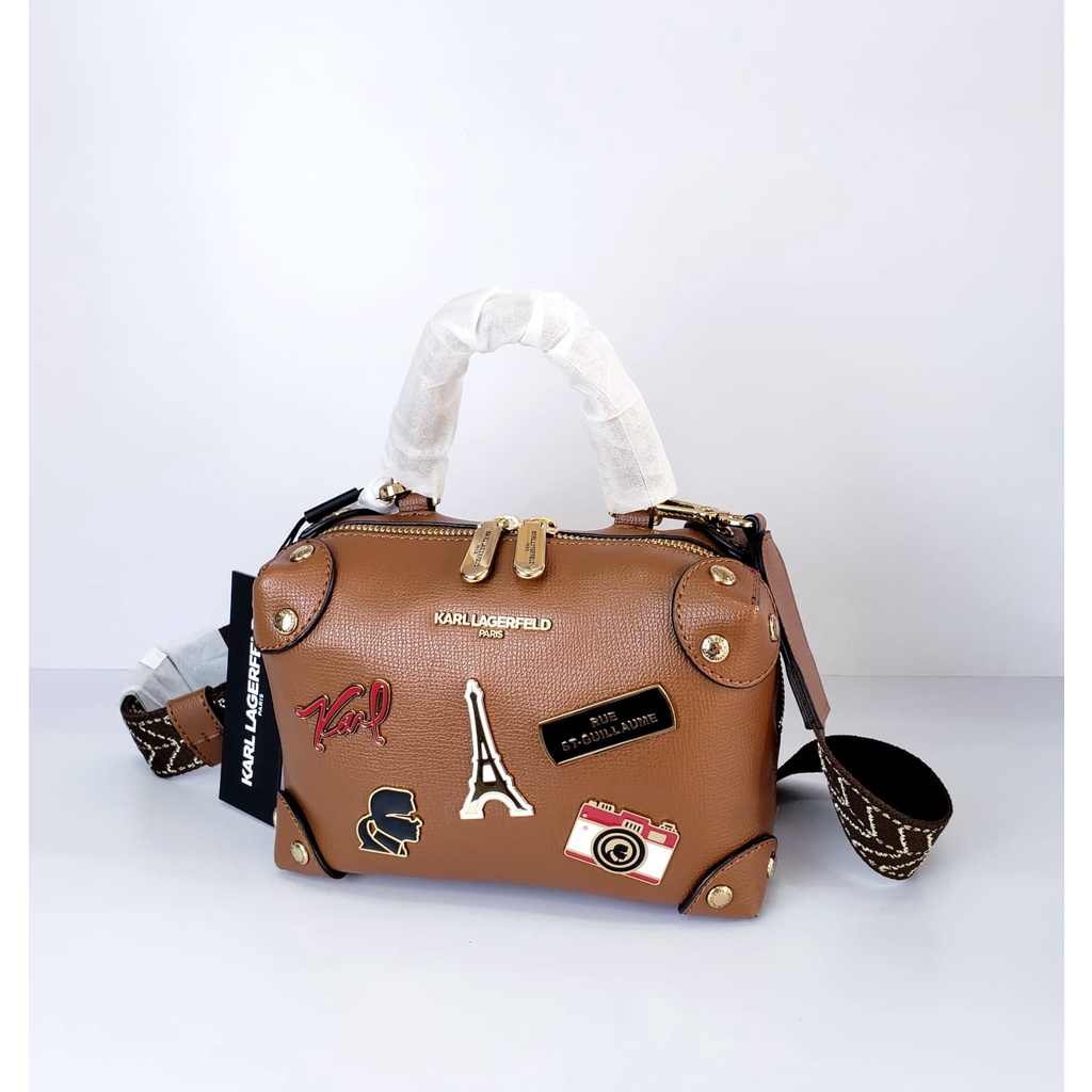 Tas Karl Lagerfeld Valette Brown Small New Original