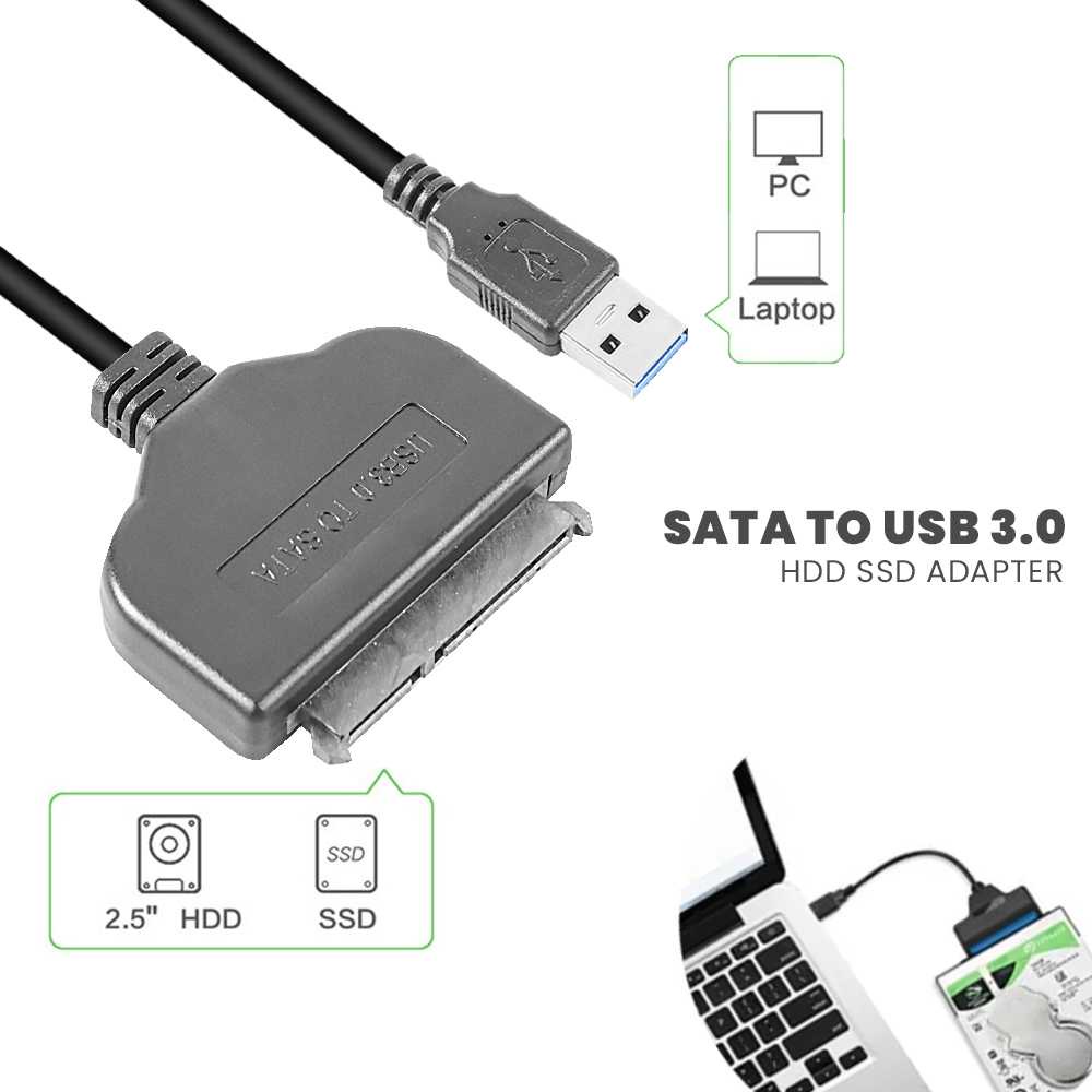 Kabel Usb To Sata converter harddisk HDD SSD drive support 1TB USB  TO SATA CABLE KABEL USB SATA - Main Image