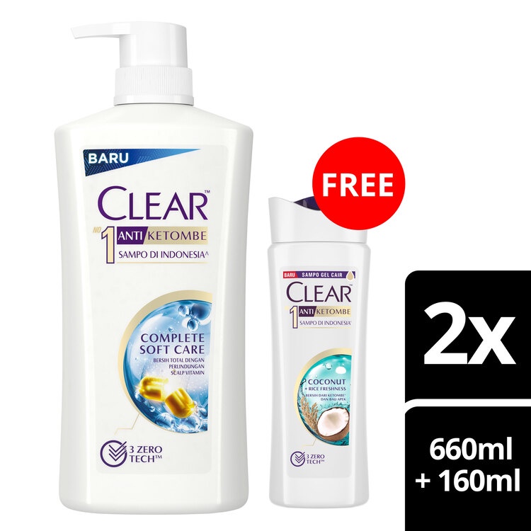 Jual Buy Clear Complete Soft Care 660ml FREE Clear Coconut 160ml ...