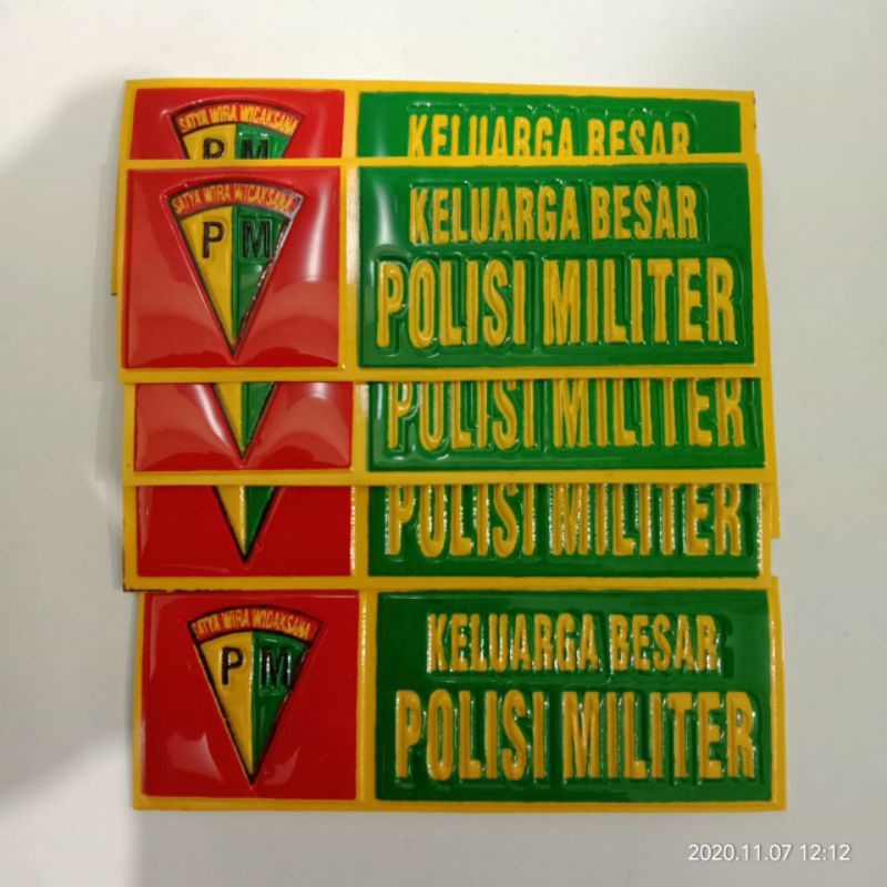 Jual stiker plat motor POLISI MILITER, stiker PM, stiker polisi militer