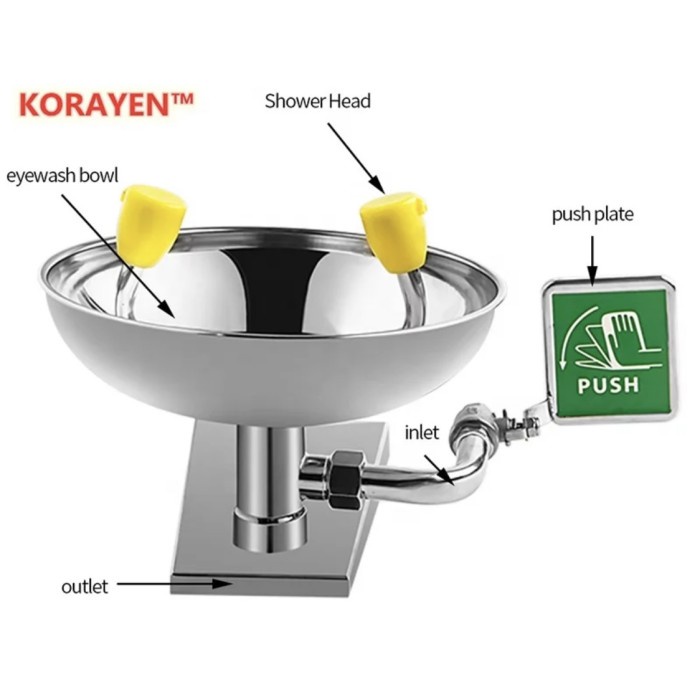  Foto zu Jual Kamar Mandi Eyewash Wall Mounted Emergency Eye Wash Stainless 