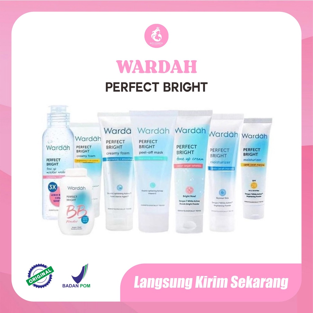 Jual Wardah Perfect Bright Series /Creamy Foam /Mosturizer /PowderCream