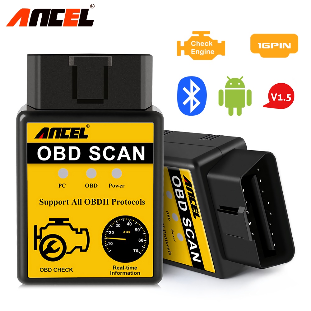 Jual ANCEL ELM327 V1.5 Bluetooth Obd2 Scanner Car Scanner Obd2 Guage