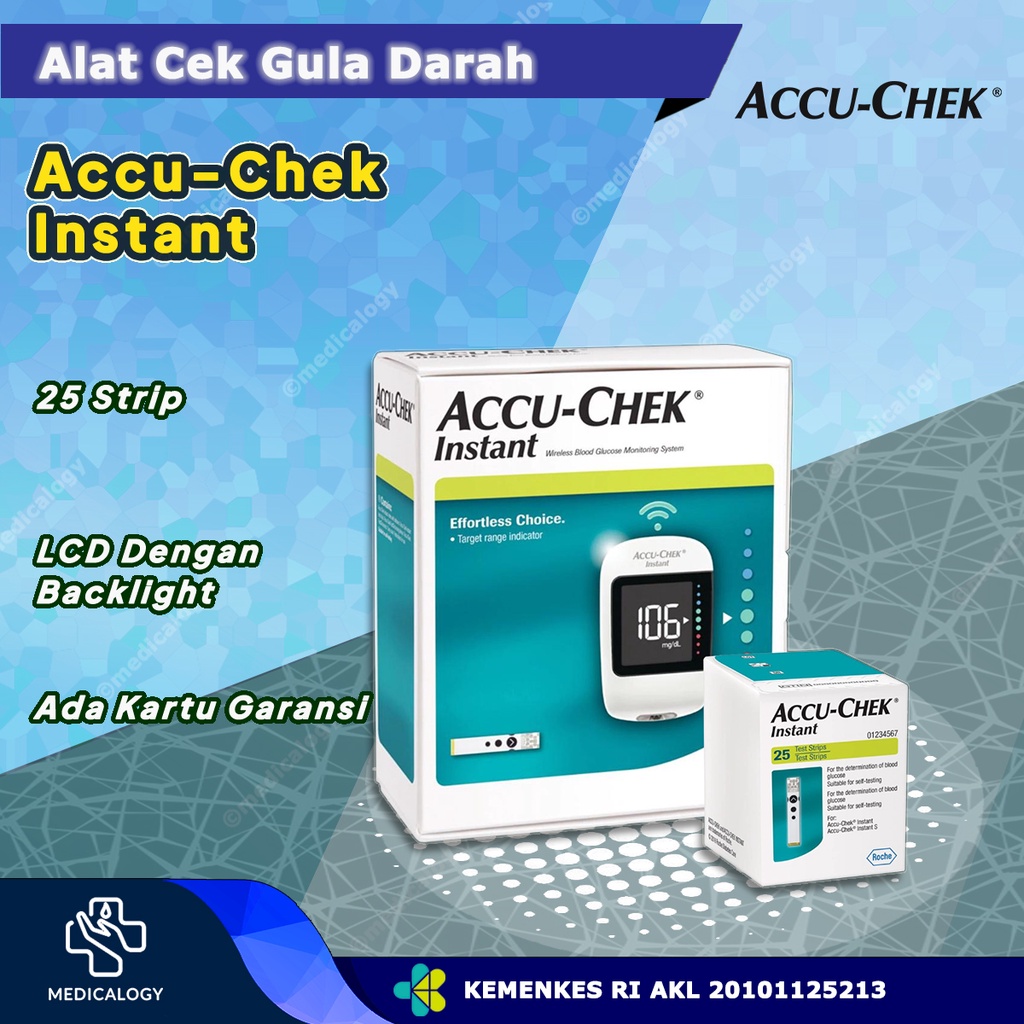 Jual Accu Chek Instant Alat Cek Gula Darah 25 Test Strip Shopee