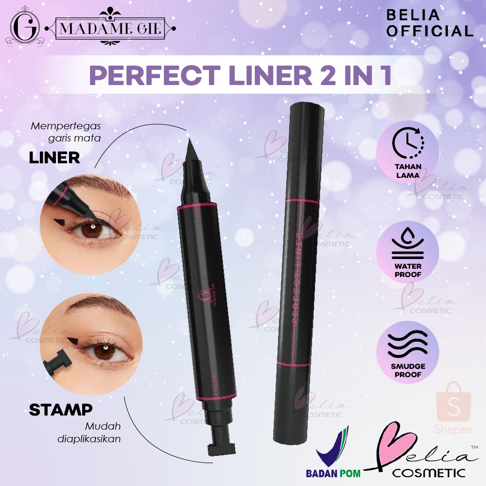 Jual BELIA MADAME GIE Perfect Liner 2 in 1 3g Eyeliner Black