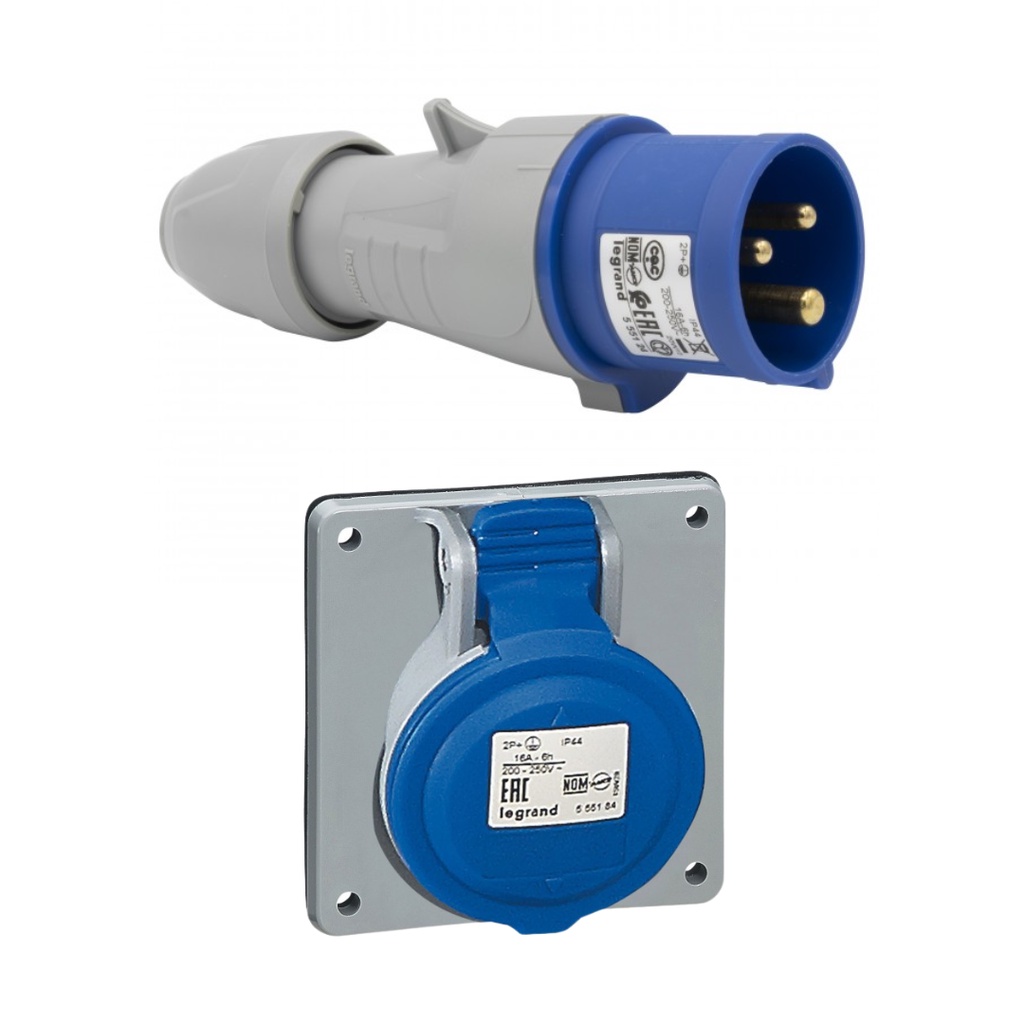 Jual SET LEGRAND PANEL MOUTING SOCKET 555124 + 555184 16A 2P+E 230V ...
