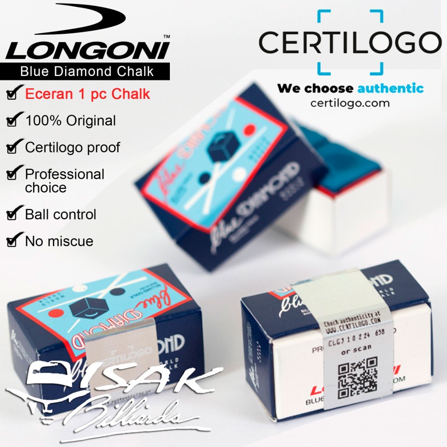Jual Longoni Blue Diamond Chalk - Eceran 1 pc Original Kapur Billiard ...