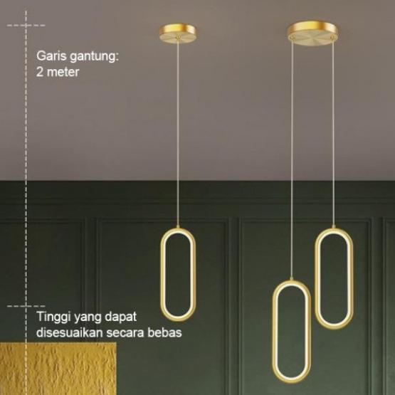 Jual Lampu Gantung Hias Minimalis Led 3 Cahaya Gold Claraloli | Shopee ...