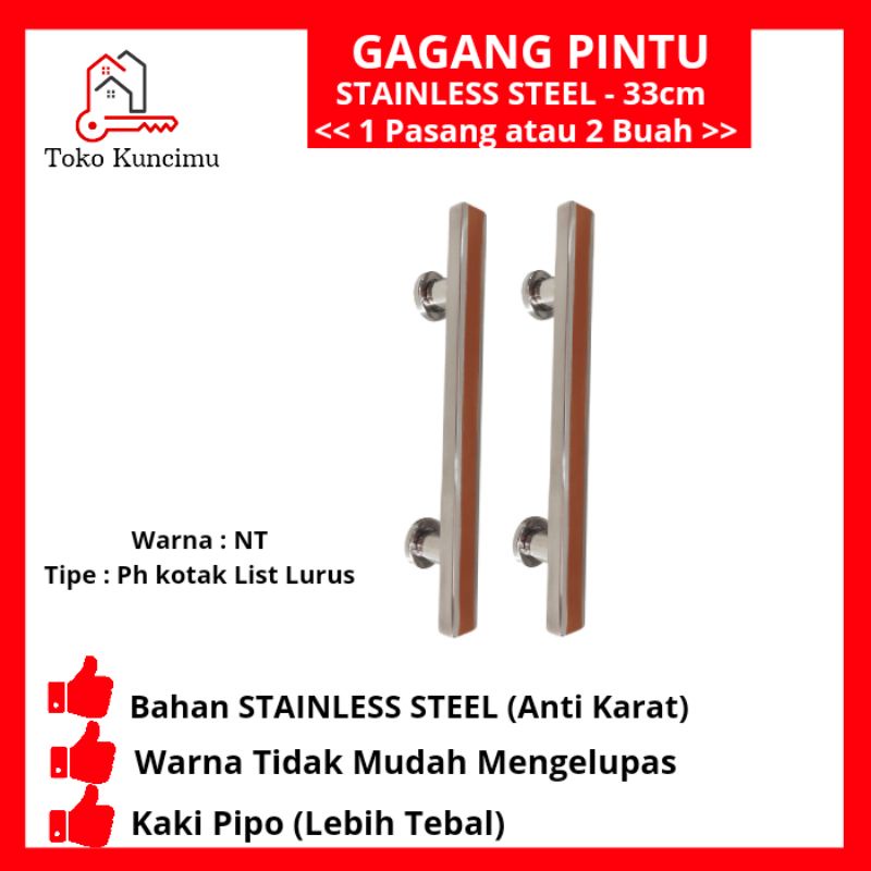 Jual HANDLE GAGANG PEGANGAN KUNCI PINTU RUMAH MINIMALIS PH KOTAK LIST ...