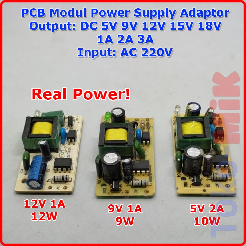 Jual PCB Modul Adaptor Power Supply DC 5V 9V 12V 15V 18V 24V 1A 2A 3A