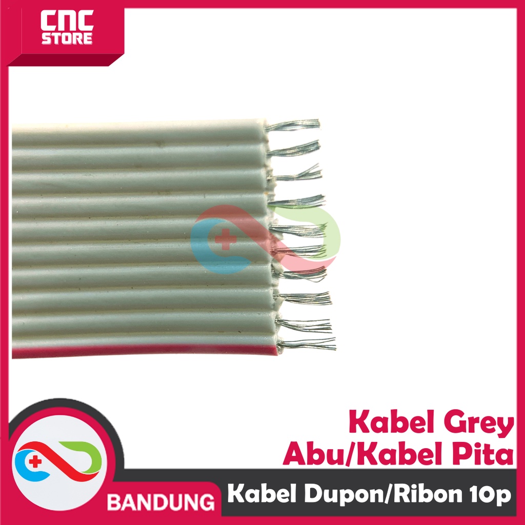 Jual KABEL GRAY ABU 1M FLAT PITA RIBON DUPONT IDC 10P 10 PIN IDC ASP ...
