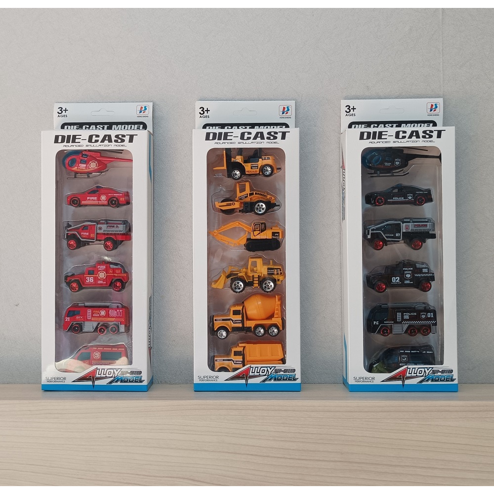 Jual Alloy Die-Cast Set ( Fire Rescue - Construction Team - City Police ...