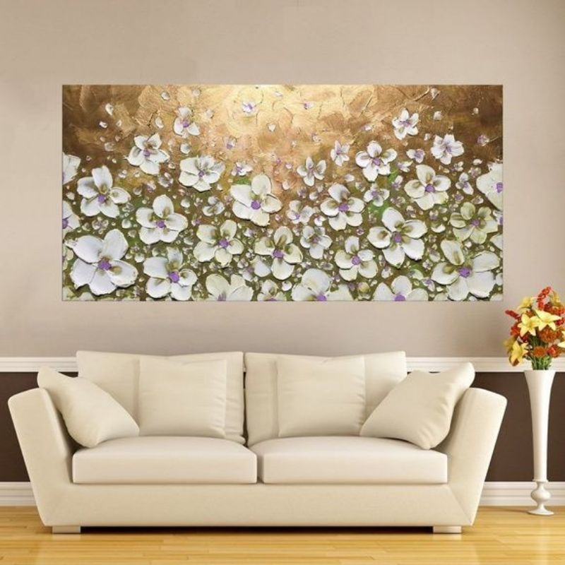 Jual lukisan texture bunga sdh dilengkapi spanram dan frame | Shopee ...