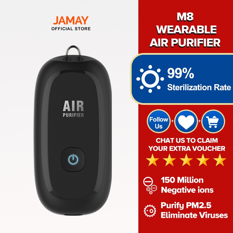 Jual JAMAY M8 Air Purifier Personal Ionizer Portable Purifier Kalung Necklace Ion Negatif