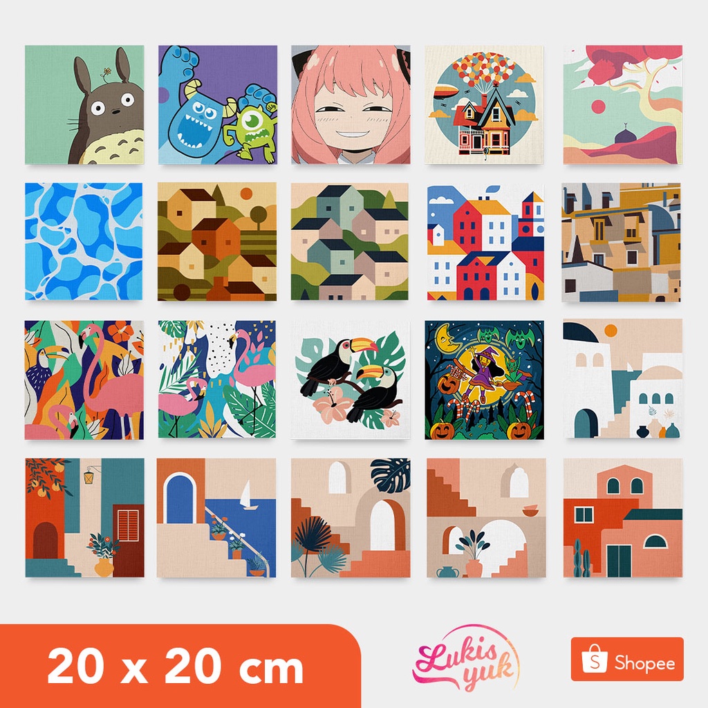 Jual Paint by Numbers 20x20 cm Painting kit Art Set by Lukis Yuk