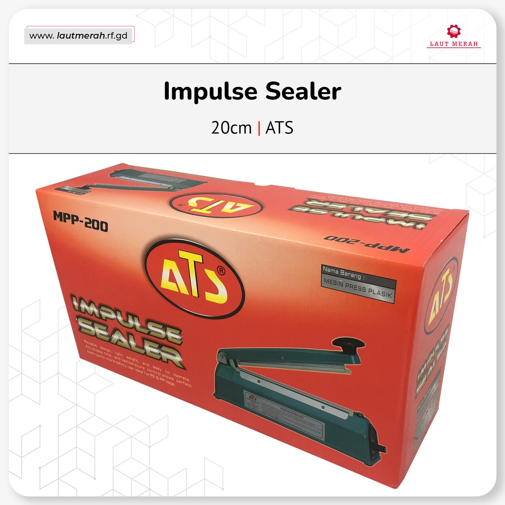 Jual ATS Impulse Sealer 20 cm Body Besi Mesin Press Plastik Hand