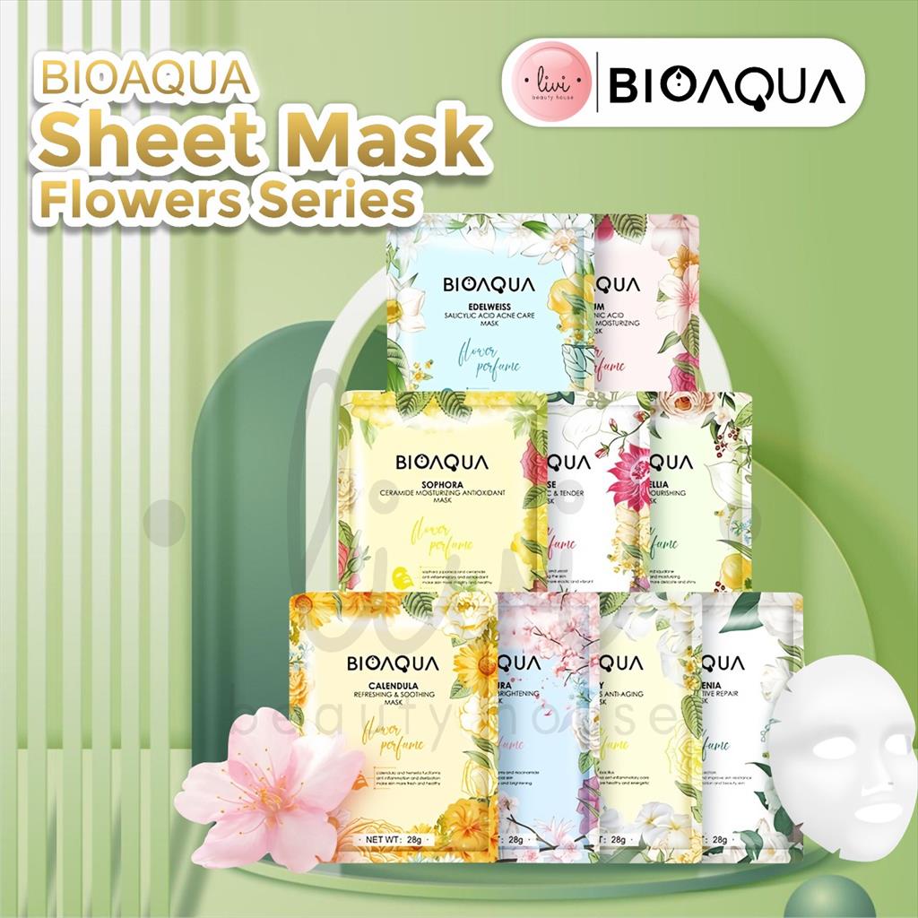 Jual ️ LIVI ️ BIOAQUA Sheet Mask Flowers Series 28g Shopee Indonesia