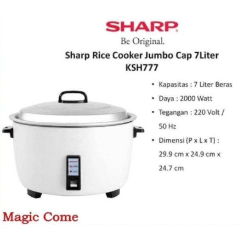 Jual Magic Com Sharp KSH 777 Rice Cooker Jumbo 7L KSH777 Shopee Indonesia