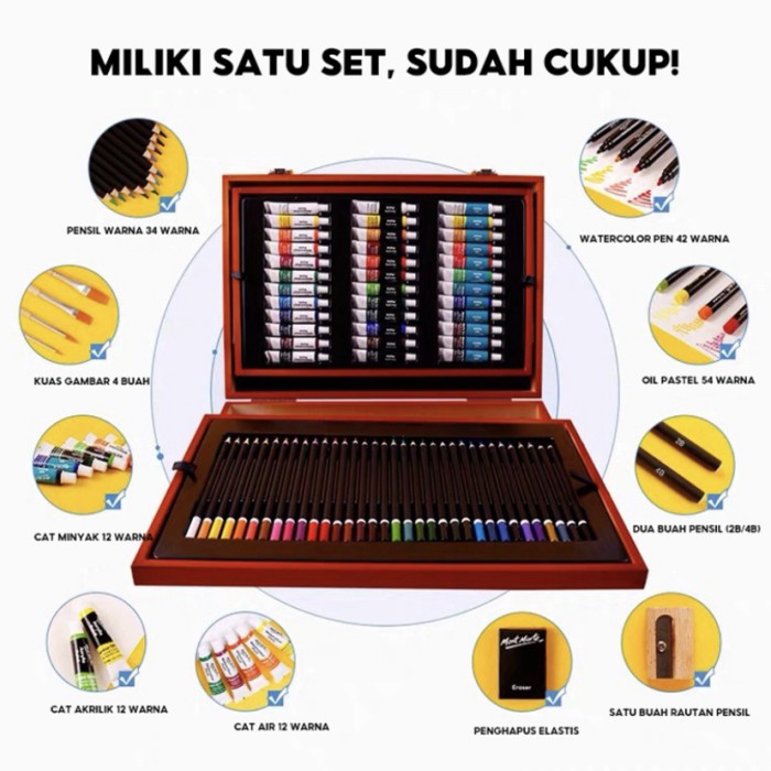 Jual Mont Marte Mixed Media Art Set Drawing Set 174 Pcs Menggambar