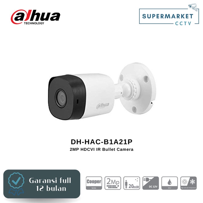 Jual Camera Outdoor 2MP Dahua DHHACB1A21P IR Bullet CCTV Cooper